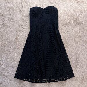 Ann Taylor Navy Blue Strapless Fit & Flare Cocktail Dress – Size 6